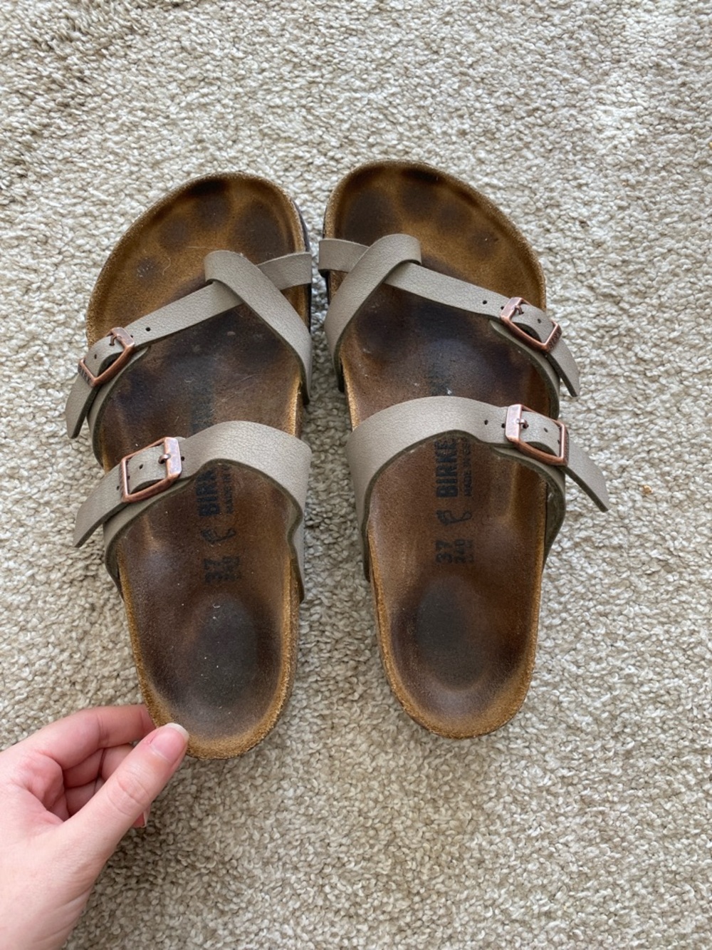 Birkenstock Mayari in Stone, Size EU 37